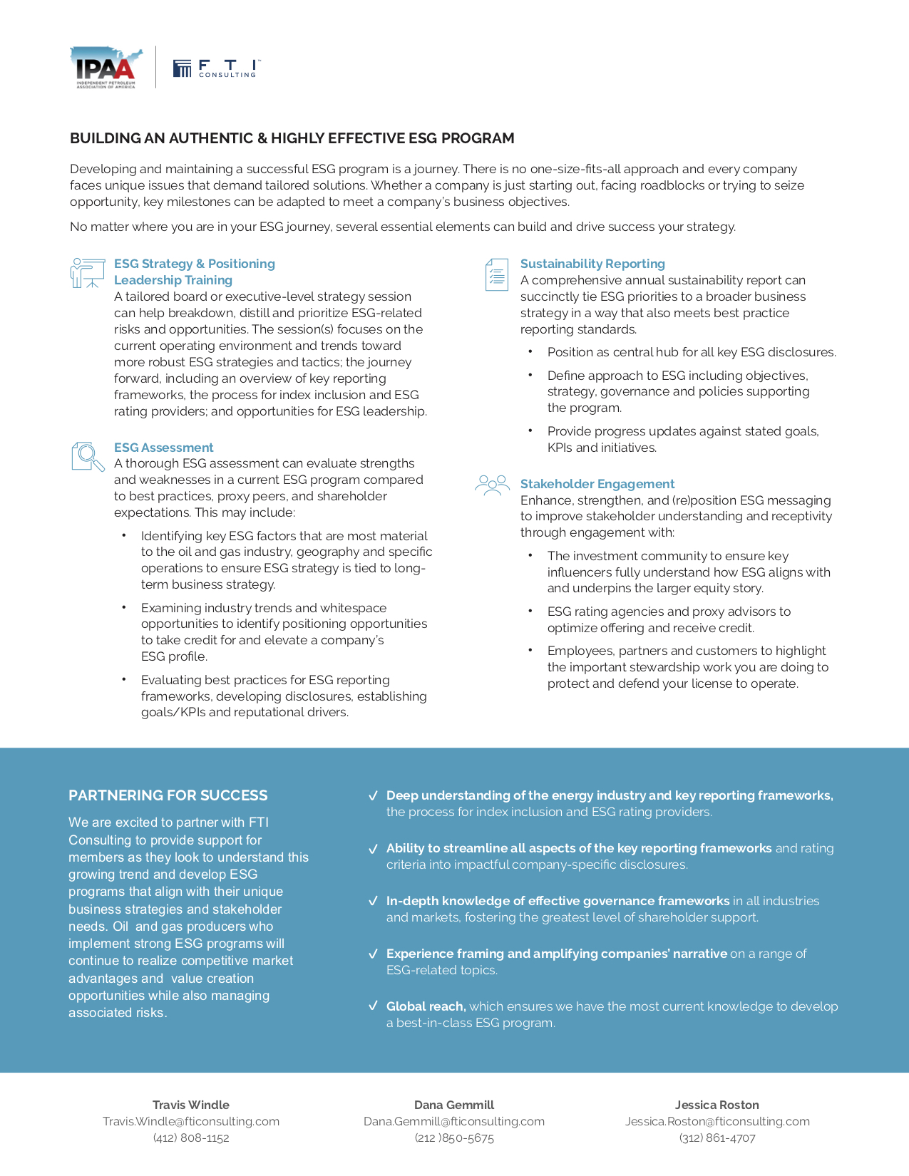 IPAA-FTI ESG Factsheet page 2